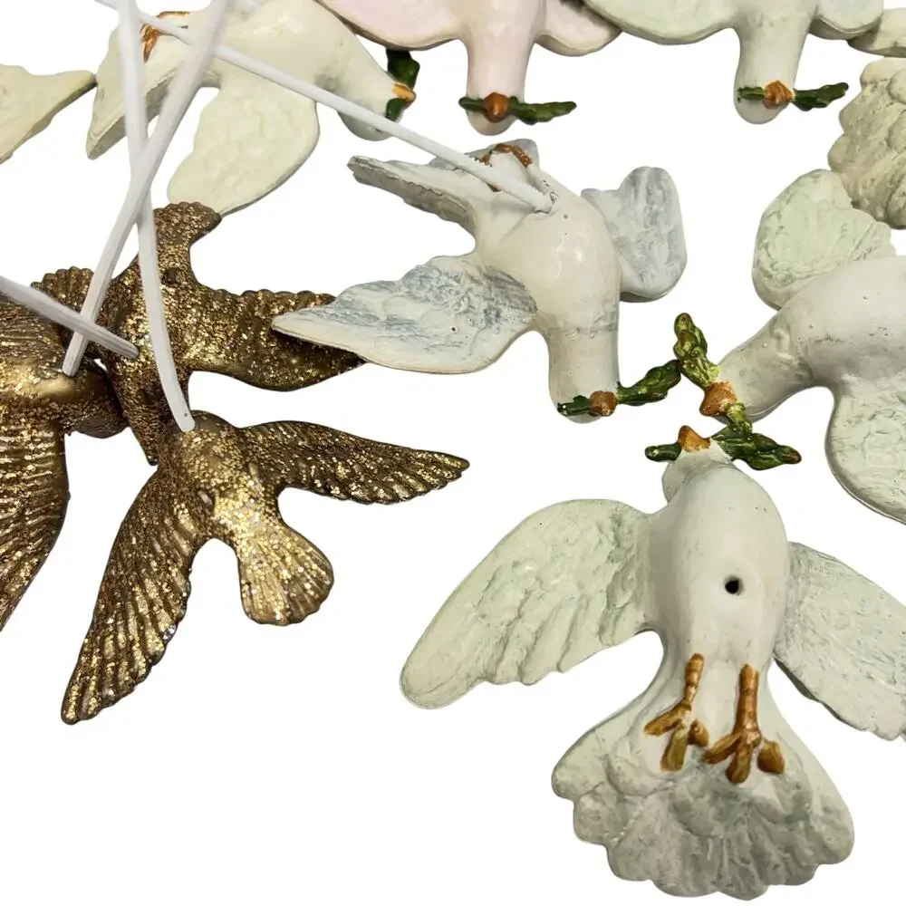 Vintage Peace Dove Olive Branch Ornament Lot Of 15 Christmas Tree Holiday